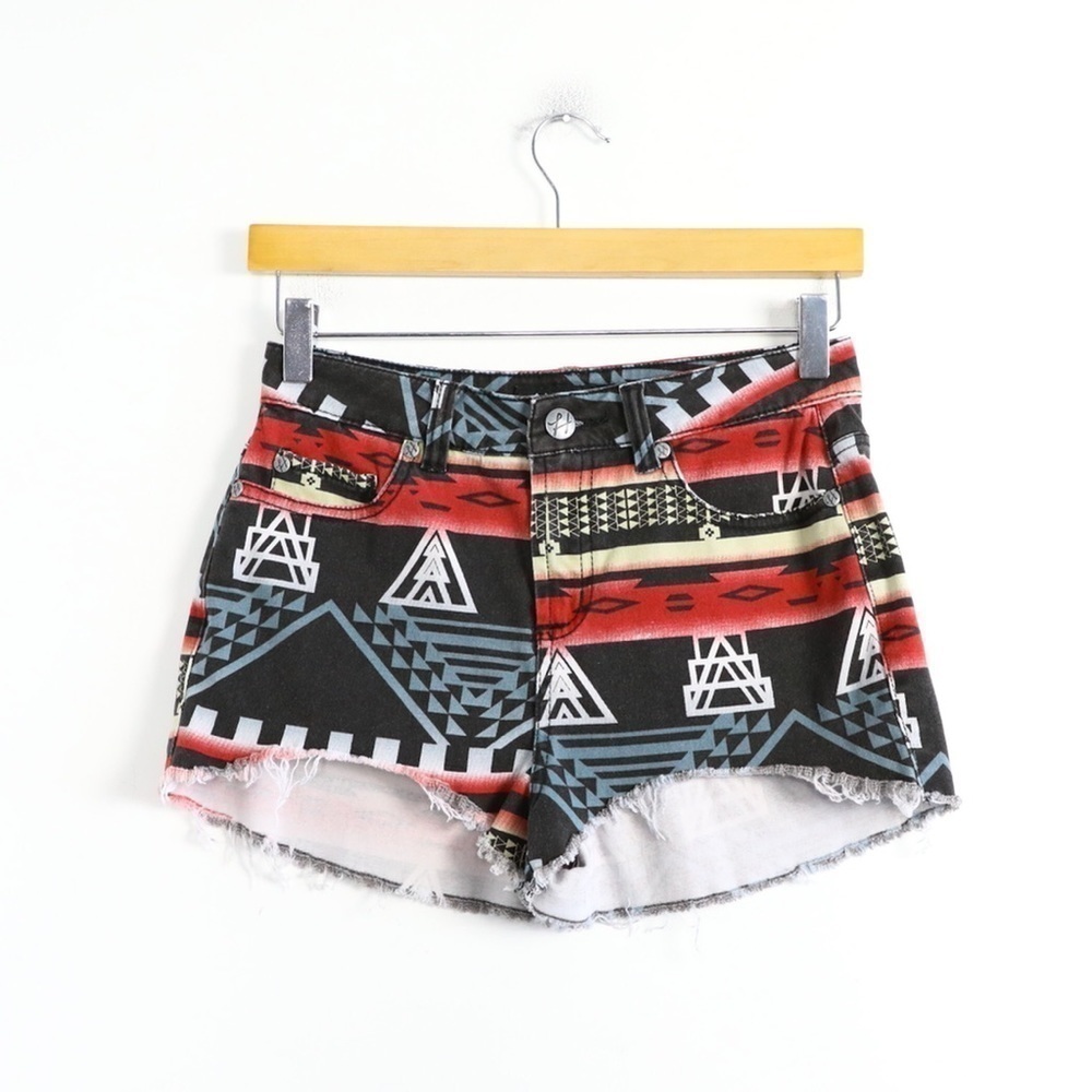 Harlow tribal print shorts high waist Aztec boho Southwestern festival summer XS